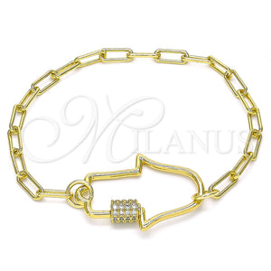 Gold Filled Bracelet — Fancy Bracelet Judaica and Hand of God Design — main product view — SKU 133613 | Oro Laminado brazalete — elegante Bracelet Judaica and Hand of God diseño — SKU 133613