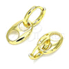 Oro Laminado Huggie Hoop, Gold Filled Style Puff Mariner Design, Polished, Golden Finish, 02.341.0050.12
