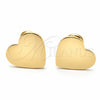 Oro Laminado Stud Earring, Gold Filled Style Heart Design, Polished, Golden Finish, 02.09.0202