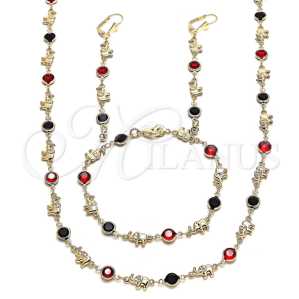 Gold Filled Ring — Necklace Bracelet and Earring Elephant Design with Garnet — main product view — SKU 133635 | Oro Laminado anillo — Necklace Bracelet and Earring Elephant diseño with Garnet — SKU 133635