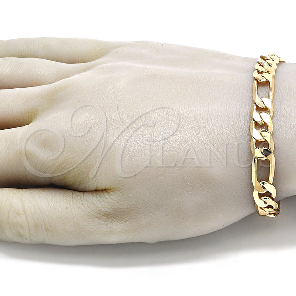 Gold Filled Bracelet — Basic Bracelet Figaro Design Polished 03. 09 MM — alternate product view — SKU 133637 | Oro Laminado brazalete — básico Bracelet Figaro diseño pulido 03. 09 MM — SKU 133637