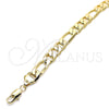 Oro Laminado Basic Bracelet, Gold Filled Style Figaro Design, Polished, Golden Finish, 03.213.0095.08 (09 MM Thickness, 8 Inches Length)