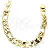 Oro Laminado Basic Bracelet, Gold Filled Style Figaro Design, Polished, Golden Finish, 03.213.0095.08 (09 MM Thickness, 8 Inches Length)