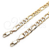 Oro Laminado Basic Bracelet, Gold Filled Style Figaro Design, Polished, Golden Finish, 03.213.0095.08 (09 MM Thickness, 8 Inches Length)
