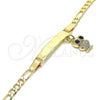 Oro Laminado ID Bracelet, Gold Filled Style Nameplate and Owl Design, with White and Black Micro Pave, Polished, Golden Finish, 03.63.2173.06 (05 MM Thickness, 6 Inches Length)