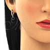 Oro Laminado Huggie Hoop, Gold Filled Style with Black and White Cubic Zirconia, Polished, Golden Finish, 02.213.0044.6