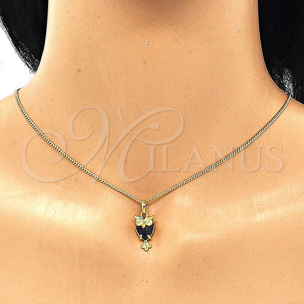 Gold Filled Ring — Earring and Pendant Adult Set Owl Design with — alternate product view — SKU 133684 | Oro Laminado anillo — Earring and Pendant Adult Set Owl diseño with — SKU 133684