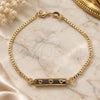 Oro Laminado ID Bracelet, Gold Filled Style Heart and Mariner Design, Polished, Golden Finish, 03.32.0256.06