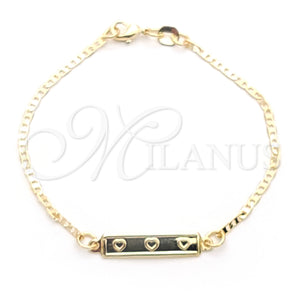 Gold Filled Bracelet — ID Bracelet Heart and Mariner Design Polished 03.32. — main product view — SKU 133695 | Oro Laminado brazalete — ID Bracelet corazón and Mariner diseño pulido 03.32. — SKU 133695