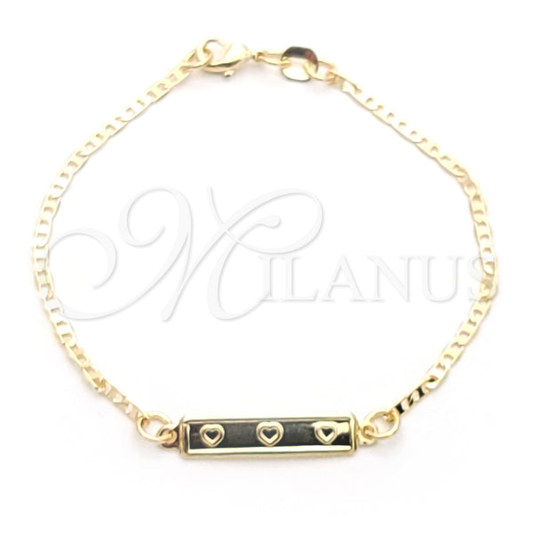 Gold Filled Bracelet — ID Bracelet Heart and Mariner Design Polished 03.32. — main product view — SKU 133695 | Oro Laminado brazalete — ID Bracelet corazón and Mariner diseño pulido 03.32. — SKU 133695