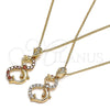 Oro Laminado Pendant Necklace, Gold Filled Style Dolphin Design, with Garnet and White Cubic Zirconia, Polished, Golden Finish, 04.346.0019.1.20 (01 MM Thickness, 20 Inches Length)