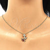 Oro Laminado Pendant Necklace, Gold Filled Style Dolphin Design, with Garnet Cubic Zirconia, Polished, Golden Finish, 04.346.0020.1.20 (01 MM Thickness, 20 Inches Length)