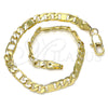 Oro Laminado Basic Bracelet, Gold Filled Style Figaro Design, Polished, Golden Finish, 04.319.0004.08 (04 MM Thickness, 8 Inches Length)