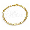 Oro Laminado Basic Bracelet, Gold Filled Style Figaro Design, Polished, Golden Finish, 04.319.0004.08 (04 MM Thickness, 8 Inches Length)