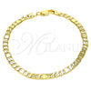Oro Laminado Basic Bracelet, Gold Filled Style Figaro Design, Polished, Golden Finish, 04.319.0004.08 (04 MM Thickness, 8 Inches Length)