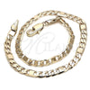 Oro Laminado Basic Anklet, Gold Filled Style Figaro Design, Polished, Golden Finish, 04.319.0004.10 (04 MM Thickness, 10 Inches Length)