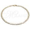 Oro Laminado Basic Anklet, Gold Filled Style Figaro Design, Polished, Golden Finish, 04.319.0004.10 (04 MM Thickness, 10 Inches Length)