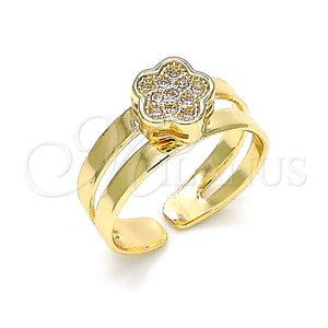 Gold Filled Ring — Baby Ring Flower Design with White Micro Pave — main product view — SKU 133728 | Oro Laminado anillo — Baby Ring flor diseño with blanco Micro Pave — SKU 133728