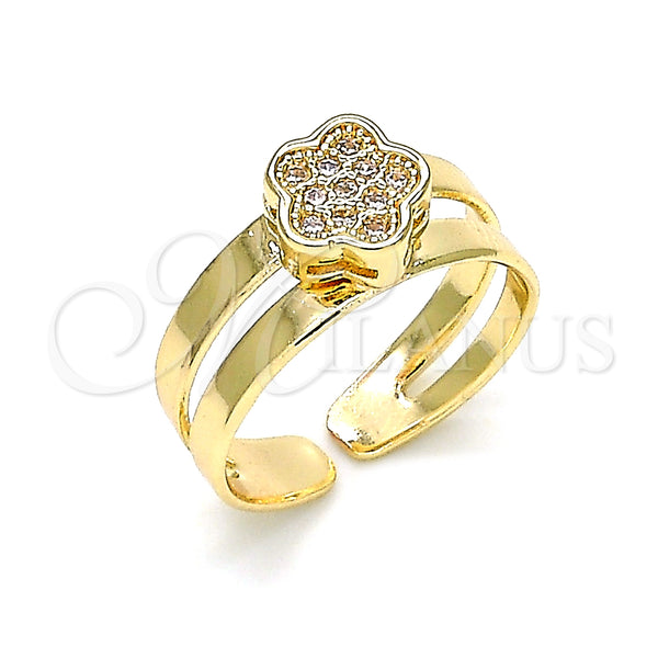 Gold Filled Ring — Baby Ring Flower Design with White Micro Pave — main product view — SKU 133728 | Oro Laminado anillo — Baby Ring flor diseño with blanco Micro Pave — SKU 133728