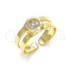 Oro Laminado Baby Ring, Gold Filled Style with White Micro Pave, Polished, Golden Finish, 01.233.0013 (One size fits all)