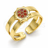 Oro Laminado Baby Ring, Gold Filled Style with Garnet Micro Pave, Polished, Golden Finish, 01.233.0013.1 (One size fits all)