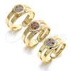 Oro Laminado Baby Ring, Gold Filled Style with Garnet Micro Pave, Polished, Golden Finish, 01.233.0013.1 (One size fits all)
