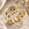 Oro Laminado Baby Ring, Gold Filled Style with Multicolor Micro Pave, Polished, Golden Finish, 01.233.0013.2 (One size fits all)