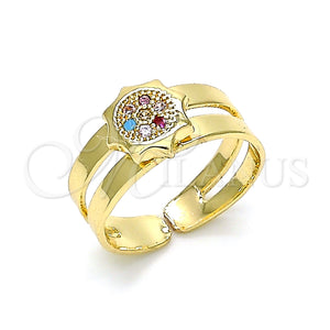 Gold Filled Ring — Baby Ring with Multicolor Micro Pave Polished 01. — main product view — SKU 133733 | Oro Laminado anillo — Baby Ring with Multicolor Micro Pave pulido 01. — SKU 133733