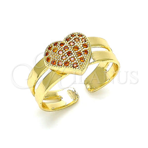Gold Filled Ring — Baby Ring Heart Design with Garnet Micro Pave — main product view — SKU 133735 | Oro Laminado anillo — Baby Ring corazón diseño with Garnet Micro Pave — SKU 133735