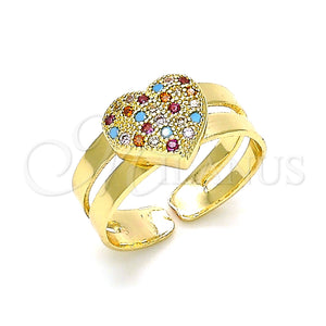 Gold Filled Ring — Baby Ring Heart Design with Multicolor Micro Pave — main product view — SKU 133736 | Oro Laminado anillo — Baby Ring corazón diseño with Multicolor Micro Pave — SKU 133736