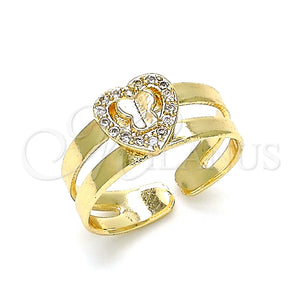 Gold Filled Ring — Baby Ring Heart and Butterfly Design with White — main product view — SKU 133737 | Oro Laminado anillo — Baby Ring corazón and Butterfly diseño with blanco — SKU 133737