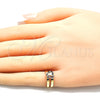Oro Laminado Baby Ring, Gold Filled Style Heart and Butterfly Design, with Multicolor Micro Pave, Polished, Golden Finish, 01.233.0015.2 (One size fits all)