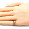 Oro Laminado Baby Ring, Gold Filled Style Heart and Butterfly Design, with Multicolor Micro Pave, Polished, Golden Finish, 01.233.0015.2 (One size fits all)