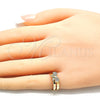 Oro Laminado Baby Ring, Gold Filled Style with White Micro Pave, Polished, Golden Finish, 01.233.0016 (One size fits all)