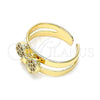 Oro Laminado Baby Ring, Gold Filled Style with Garnet Micro Pave, Polished, Golden Finish, 01.233.0016.1 (One size fits all)