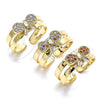 Oro Laminado Baby Ring, Gold Filled Style with Garnet Micro Pave, Polished, Golden Finish, 01.233.0016.1 (One size fits all)