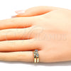 Oro Laminado Baby Ring, Gold Filled Style with Multicolor Micro Pave, Polished, Golden Finish, 01.233.0016.2 (One size fits all)