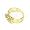 Oro Laminado Baby Ring, Gold Filled Style with Multicolor Micro Pave, Polished, Golden Finish, 01.233.0016.2 (One size fits all)