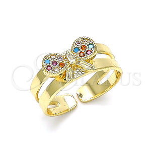 Gold Filled Ring — Baby Ring with Multicolor Micro Pave Polished 01. — main product view — SKU 133742 | Oro Laminado anillo — Baby Ring with Multicolor Micro Pave pulido 01. — SKU 133742