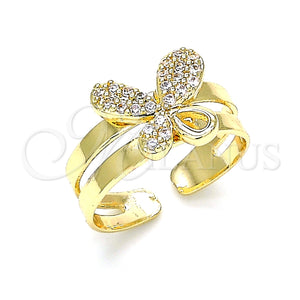 Gold Filled Ring — Baby Ring Butterfly Design with White Micro Pave — main product view — SKU 133743 | Oro Laminado anillo — Baby Ring Butterfly diseño with blanco Micro Pave — SKU 133743