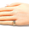 Oro Laminado Baby Ring, Gold Filled Style Four-leaf Clover Design, with Multicolor Micro Pave, Polished, Golden Finish, 01.233.0018.2 (One size fits all)
