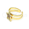 Oro Laminado Baby Ring, Gold Filled Style Star Design, with Garnet Micro Pave, Polished, Golden Finish, 01.233.0019.1 (One size fits all)