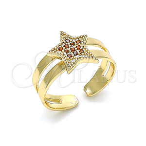 Gold Filled Ring — Baby Ring Star Design with Garnet Micro Pave — main product view — SKU 133750 | Oro Laminado anillo — Baby Ring estrella diseño with Garnet Micro Pave — SKU 133750