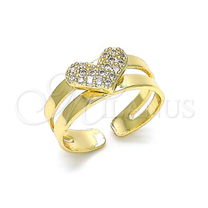 Gold Filled Ring — Baby Ring Heart Design with White Micro Pave — main product view — SKU 133752 | Oro Laminado anillo — Baby Ring corazón diseño with blanco Micro Pave — SKU 133752