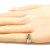 Oro Laminado Baby Ring, Gold Filled Style Heart Design, with Multicolor Micro Pave, Polished, Golden Finish, 01.233.0020.2 (One size fits all)