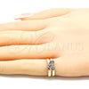Oro Laminado Baby Ring, Gold Filled Style Heart Design, with Multicolor Micro Pave, Polished, Golden Finish, 01.233.0020.2 (One size fits all)