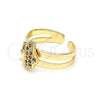 Oro Laminado Baby Ring, Gold Filled Style Butterfly Design, with Garnet Micro Pave, Polished, Golden Finish, 01.233.0021.1 (One size fits all)
