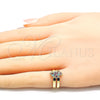 Oro Laminado Baby Ring, Gold Filled Style Butterfly Design, with Multicolor Micro Pave, Polished, Golden Finish, 01.233.0021.2 (One size fits all)