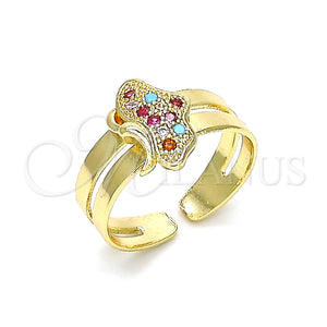 Gold Filled Ring — Baby Ring Butterfly Design with Multicolor Micro Pave — main product view — SKU 133757 | Oro Laminado anillo — Baby Ring Butterfly diseño with Multicolor Micro Pave — SKU 133757