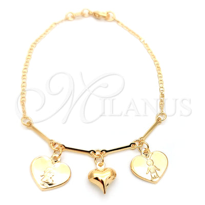 Pulseras de Oro Laminado 133761 por Mayoreo, vista principal del producto